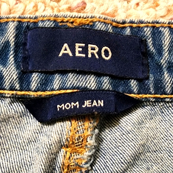 Aero Washed Blue Ripped Mon Jeans Size 14 - Picture 4 of 5